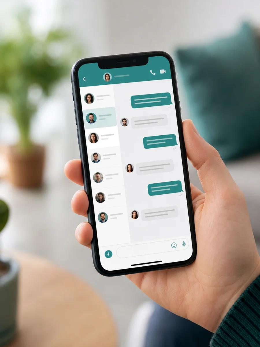 Antarmuka obrolan Telegram menampilkan pesan cepat lintas perangkat