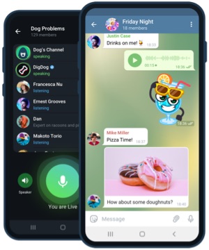 Telegram Android pada ponsel dengan antarmuka Bahasa Indonesia