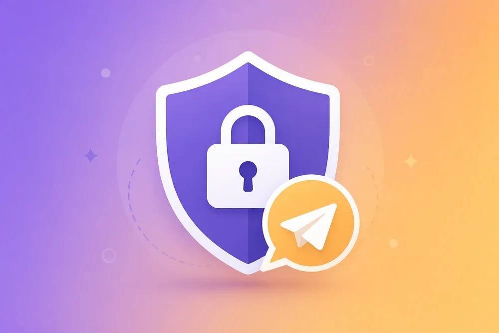 Ilustrasi lapisan keamanan Telegram termasuk enkripsi dan verifikasi dua langkah